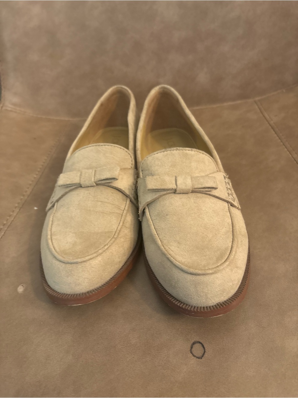 J. Crew tan surfed bow loafers mules slip on shoes size 8.5 - Picture 3 of 6